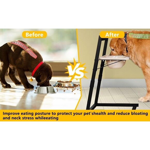 Mellart Elevated Dog Bowls for Large Dogs - Adjustable From  6.7"- 25" - Picture 8 of 9